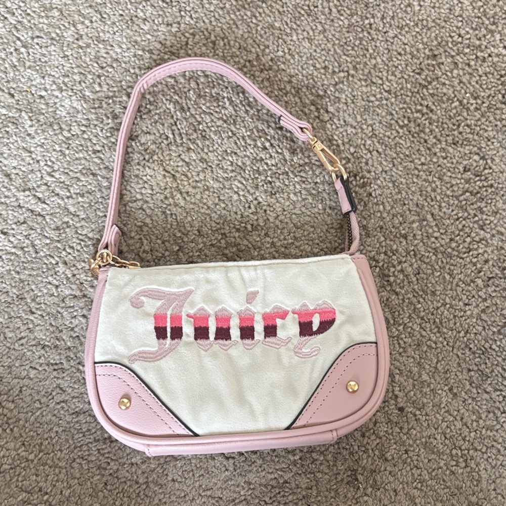Small Juicy Couture Pink and Cream Shoulder Bag